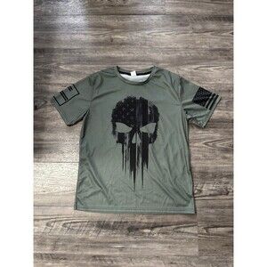 Punisher polyester, green T-shirt, men’s size medium